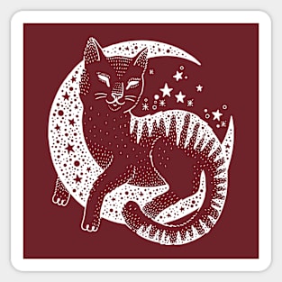 Cat with crecent mood Sticker